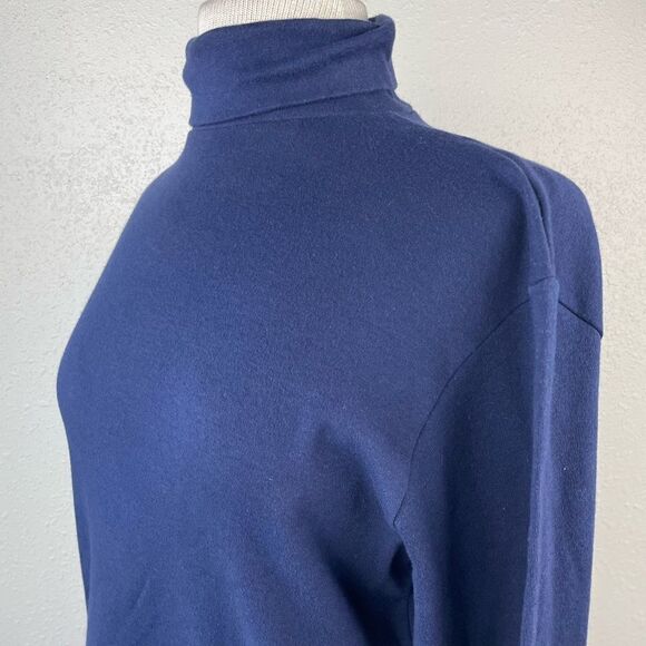Cross Creek Blue Long Sleeve Turtleneck Top Size L EUC - Picture 4 of 7